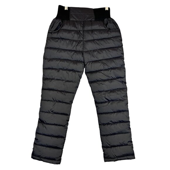 Girls Medium Quilted Black Winter Snow Pants Elastic Waistband Pockets Outdoors - Picture 1 of 9